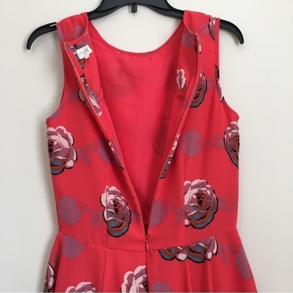 Maison Jules Red Floral  Sleeveless Floral pleated Fit & Flare Dress - Picture 9 of 16